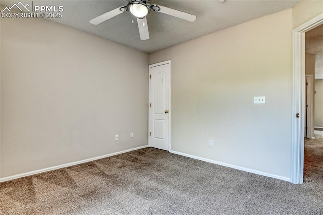 2610 Plumtree Grv, Colorado Springs, CO 80907 - carpeted empty room featuring ceiling fan and baseboards
