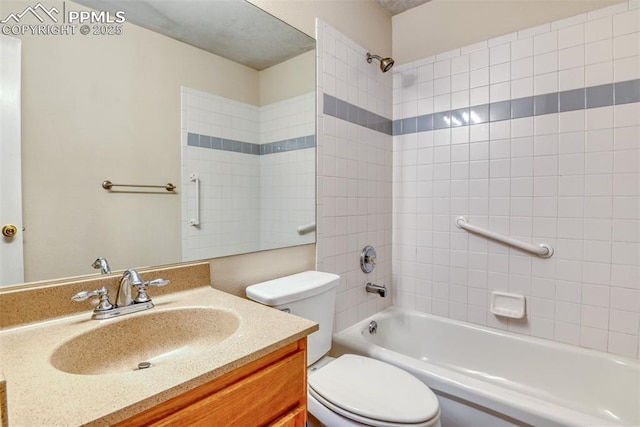 2610 Plumtree Grv, Colorado Springs, CO 80907 - full bath featuring toilet, vanity, and shower / washtub combination