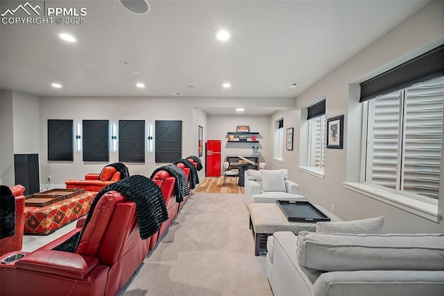 4932 Sand Canyon Trl, Colorado Springs, CO 80924 - home theater featuring recessed lighting and wood finished floors