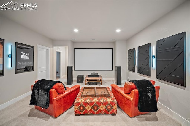 4932 Sand Canyon Trl, Colorado Springs, CO 80924 - carpeted home theater with baseboards and recessed lighting