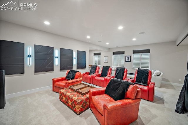 4932 Sand Canyon Trl, Colorado Springs, CO 80924 - carpeted home theater with recessed lighting and baseboards