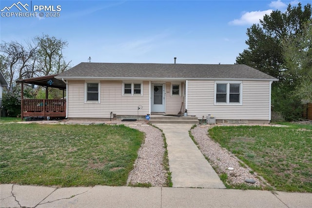 1416 N Foote Ave, Colorado Springs, CO 80909 - single story home featuring a front lawn and a shingled roof
