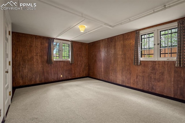 2126 Wood Ave, Colorado Springs, CO 80907 - spare room with wood walls and carpet flooring