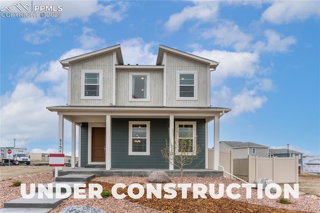 5131 Roundhouse Dr, Colorado Springs, CO 80925 - contemporary house featuring covered porch and fence