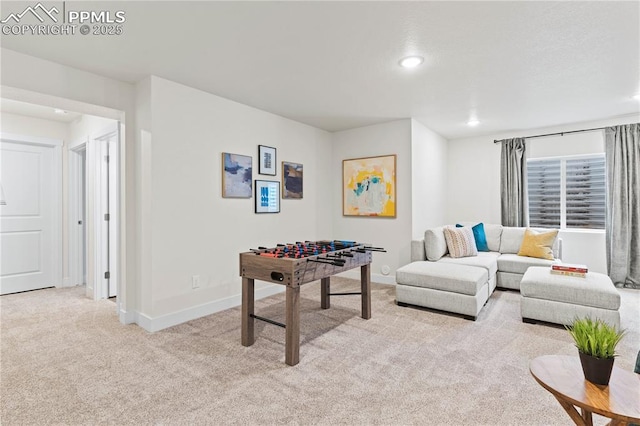 5131 Roundhouse Dr, Colorado Springs, CO 80925 - playroom with light colored carpet, baseboards, and recessed lighting