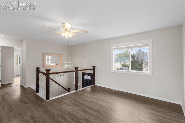 4650 Cassidy St, Colorado Springs, CO 80911 - unfurnished room with ceiling fan, baseboards, and wood finished floors