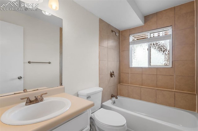 4650 Cassidy St, Colorado Springs, CO 80911 - full bath with toilet, vanity, and shower / washtub combination