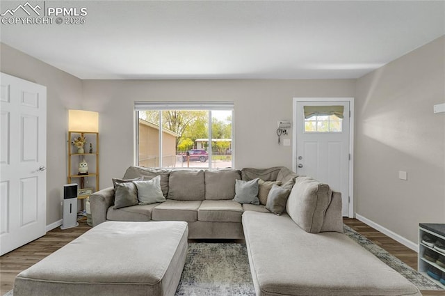 105 Easy St, Colorado Springs, CO 80911 - living area featuring wood finished floors and baseboards