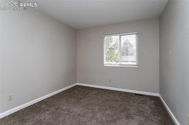 1295 Soaring Eagle Dr, Colorado Springs, CO 80915 - spare room with dark carpet, a textured ceiling, and baseboards