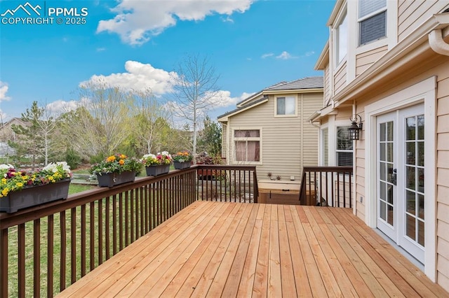 11985 Hanging Valley Way, Colorado Springs, CO 80921 - wooden deck with french doors