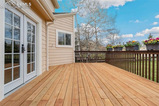 11985 Hanging Valley Way, Colorado Springs, CO 80921 - wooden deck featuring french doors