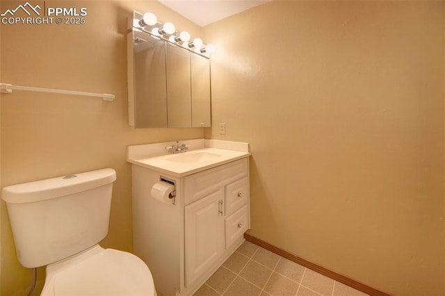 770 Allegheny Dr, Colorado Springs, CO 80919 - half bathroom with toilet, baseboards, and vanity
