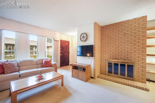 3314 Valley Hi Ave Unit B, Colorado Springs, CO 80910 - carpeted living area with a fireplace