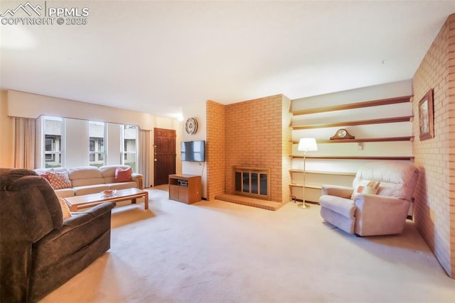 3314 Valley Hi Ave Unit B, Colorado Springs, CO 80910 - living room with a fireplace and carpet