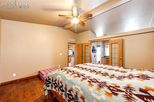 26985 Flower Cir, Simla, CO 80835 - bedroom featuring hardwood / wood-style floors, baseboards, and ceiling fan