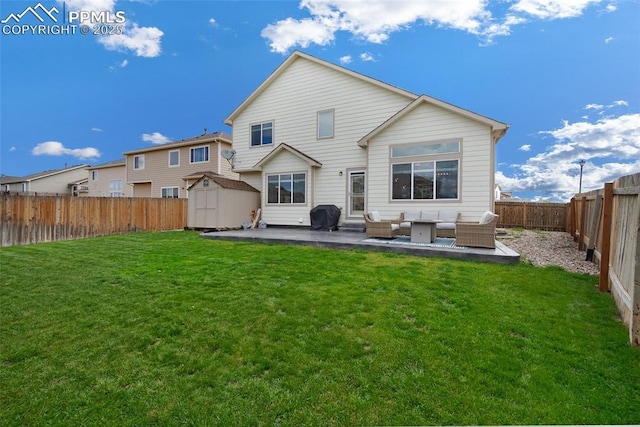 6244 Roundup Butte St, Colorado Springs, CO 80925 - rear view of property with an outdoor living space and a patio