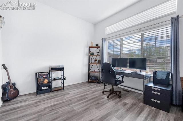 6244 Roundup Butte St, Colorado Springs, CO 80925 - home office with wood finished floors and baseboards