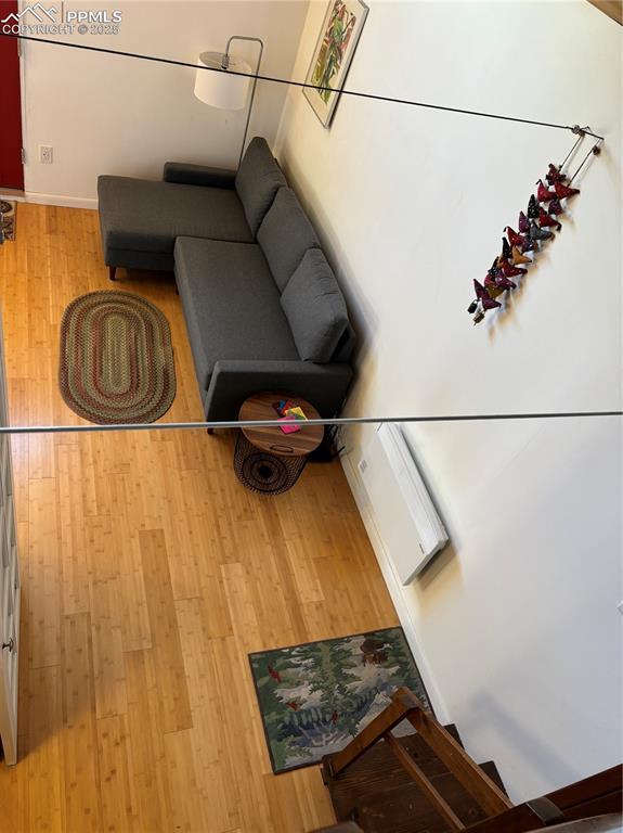 living area with light wood-style flooring