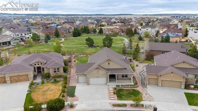 aerial overview of property's location with nearby suburban area