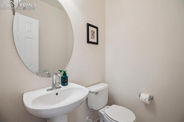 half bath with a sink and toilet