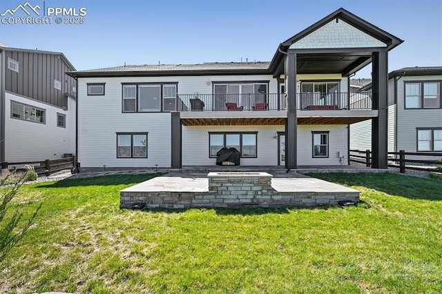 3293 Offbeaten Pl, Castle Rock, CO 80108 - rear view of house featuring a patio area and a balcony