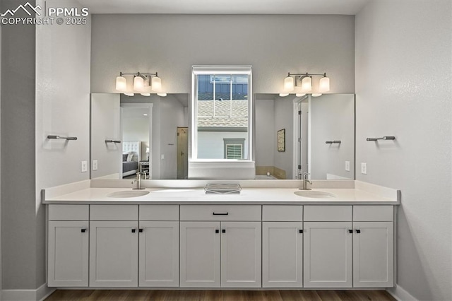3293 Offbeaten Pl, Castle Rock, CO 80108 - full bathroom featuring double vanity and baseboards