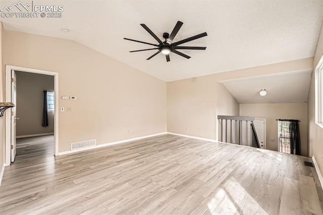 4790 Hennings Dr, Colorado Springs, CO 80911 - bonus room featuring vaulted ceiling, a ceiling fan, light wood-type flooring, and baseboards