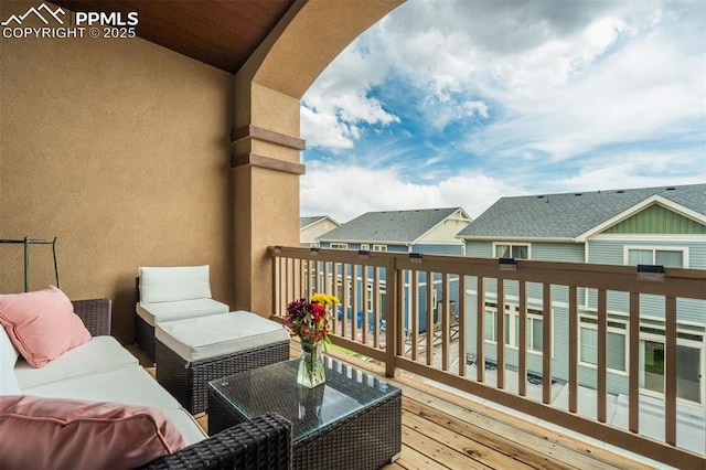 6898 Sedgerock Ln, Colorado Springs, CO 80927 - balcony with an outdoor hangout area