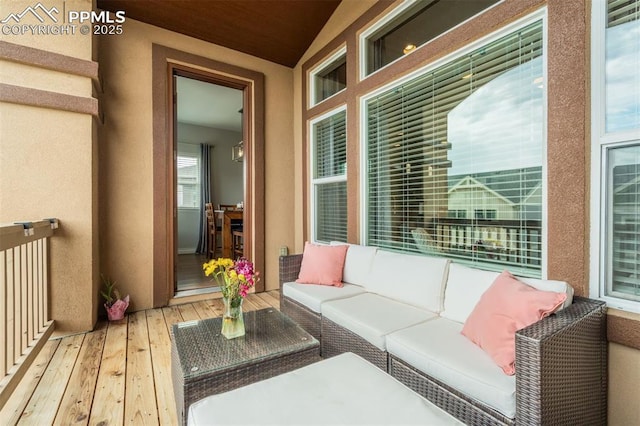 6898 Sedgerock Ln, Colorado Springs, CO 80927 - balcony featuring outdoor lounge area