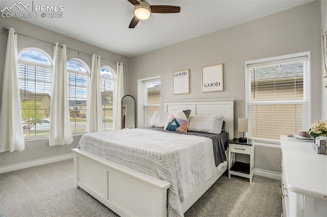 6898 Sedgerock Ln, Colorado Springs, CO 80927 - bedroom featuring carpet, baseboards, and a ceiling fan