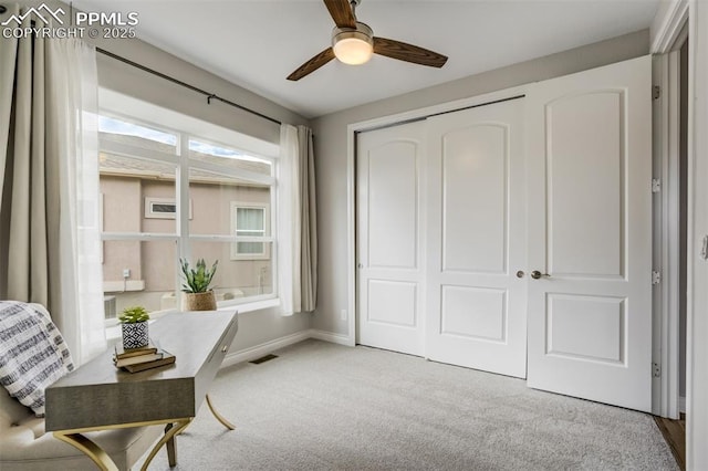 6898 Sedgerock Ln, Colorado Springs, CO 80927 - office space with a ceiling fan, carpet, and baseboards