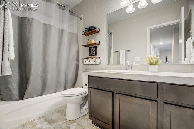 6898 Sedgerock Ln, Colorado Springs, CO 80927 - bathroom with shower / tub combo, toilet, and vanity