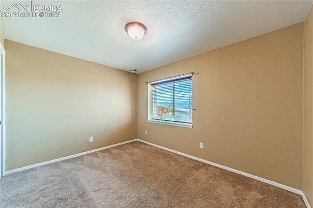 6018 Cumbre Vista Way, Colorado Springs, CO 80924 - empty room featuring carpet, a textured wall, baseboards, and a textured ceiling