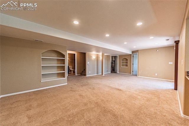 6018 Cumbre Vista Way, Colorado Springs, CO 80924 - finished basement with carpet flooring, baseboards, and recessed lighting