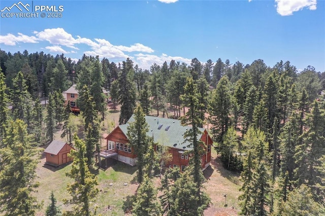 16 Echo Cir, Florissant, CO 80816 - aerial view of property and surrounding area featuring a forest