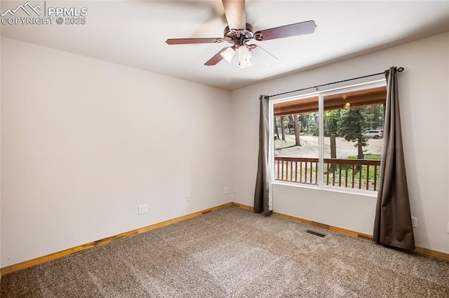 16 Echo Cir, Florissant, CO 80816 - carpeted spare room featuring ceiling fan and baseboards