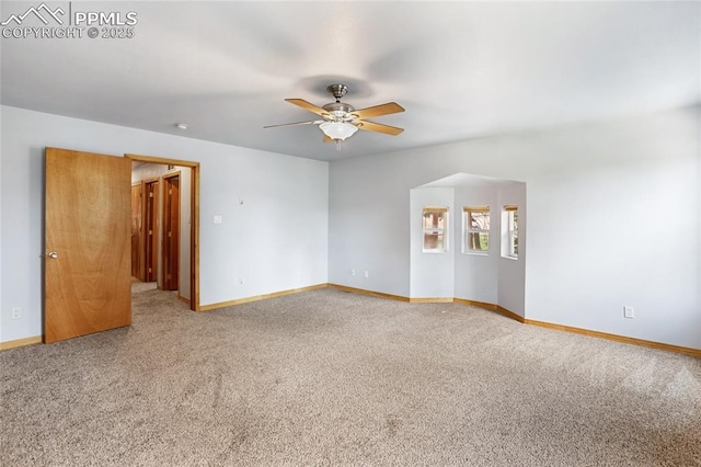 16 Echo Cir, Florissant, CO 80816 - carpeted empty room featuring ceiling fan and baseboards
