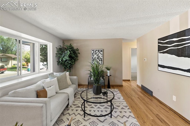 514 Dexter St, Colorado Springs, CO 80911 - living room with light wood finished floors and a textured ceiling