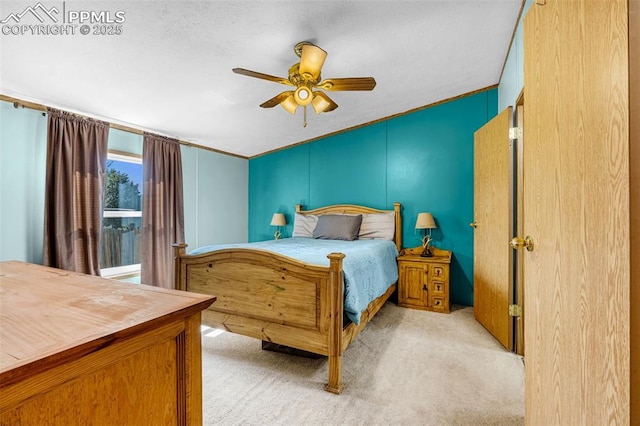 20625 El Nino Pt, Fountain, CO 80817 - bedroom with light colored carpet and a ceiling fan