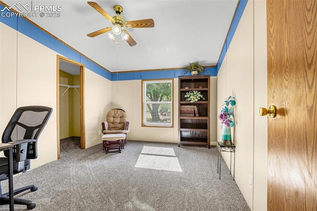 20625 El Nino Pt, Fountain, CO 80817 - office area with carpet flooring and a ceiling fan