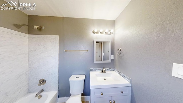 1636 Shenandoah Dr, Colorado Springs, CO 80910 - bathroom with vanity, toilet, and shower / bath combination
