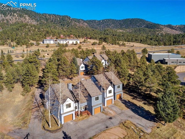 aerial overview of property's location with a mountainous background