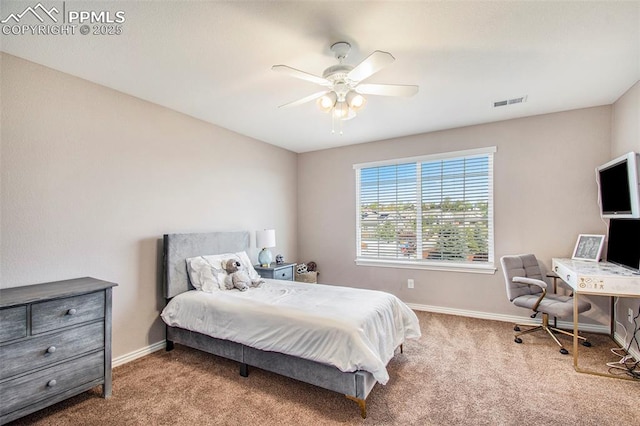 1828 Aquamarine Ct, Castle Rock, CO 80108 - bedroom with carpet flooring, baseboards, and a ceiling fan