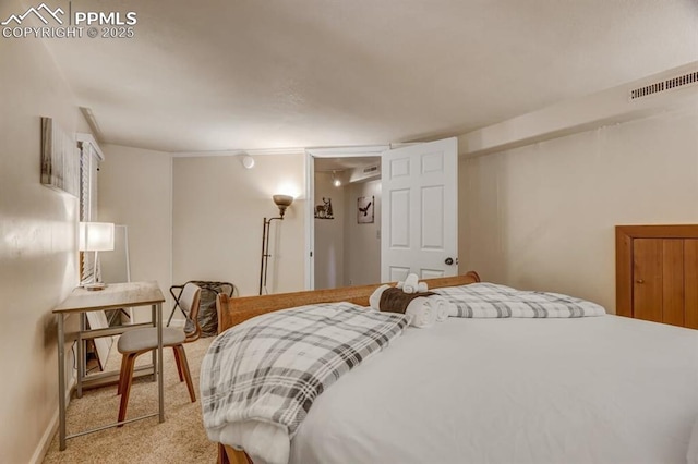 view of carpeted bedroom