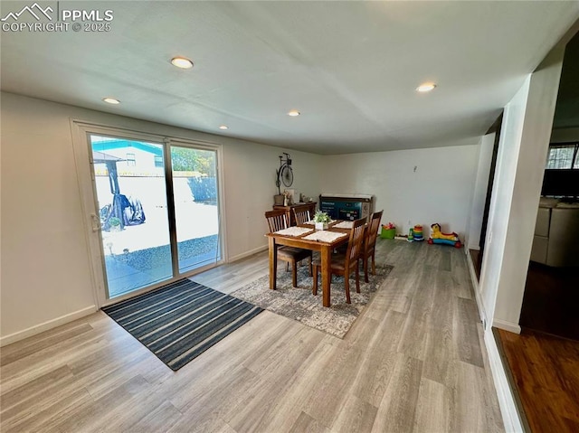 1701 Jerry Murphy Rd, Pueblo, CO 81001 - dining area with wood finished floors, recessed lighting, and baseboards