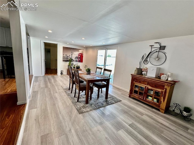 1701 Jerry Murphy Rd, Pueblo, CO 81001 - dining room featuring light wood-style flooring, recessed lighting, and baseboards