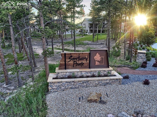 view of community sign