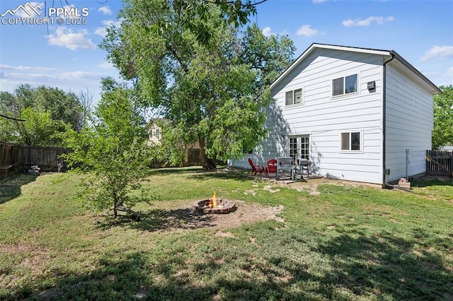 604 Blossom Field Rd, Fountain, CO 80817 - view of yard with a fire pit and a patio area