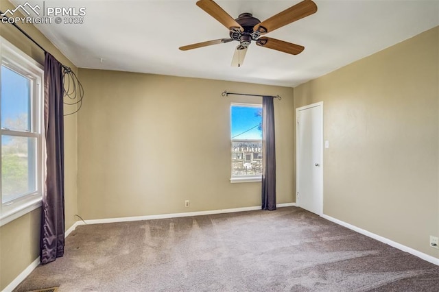 1475 S Peyton Hwy, Calhan, CO 80808 - carpeted empty room featuring baseboards and ceiling fan