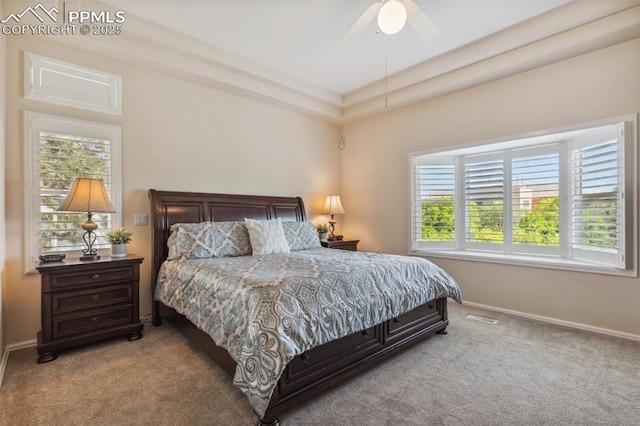 2744 La Strada Grande Hts, Colorado Springs, CO 80906 - bedroom with carpet, baseboards, and a ceiling fan